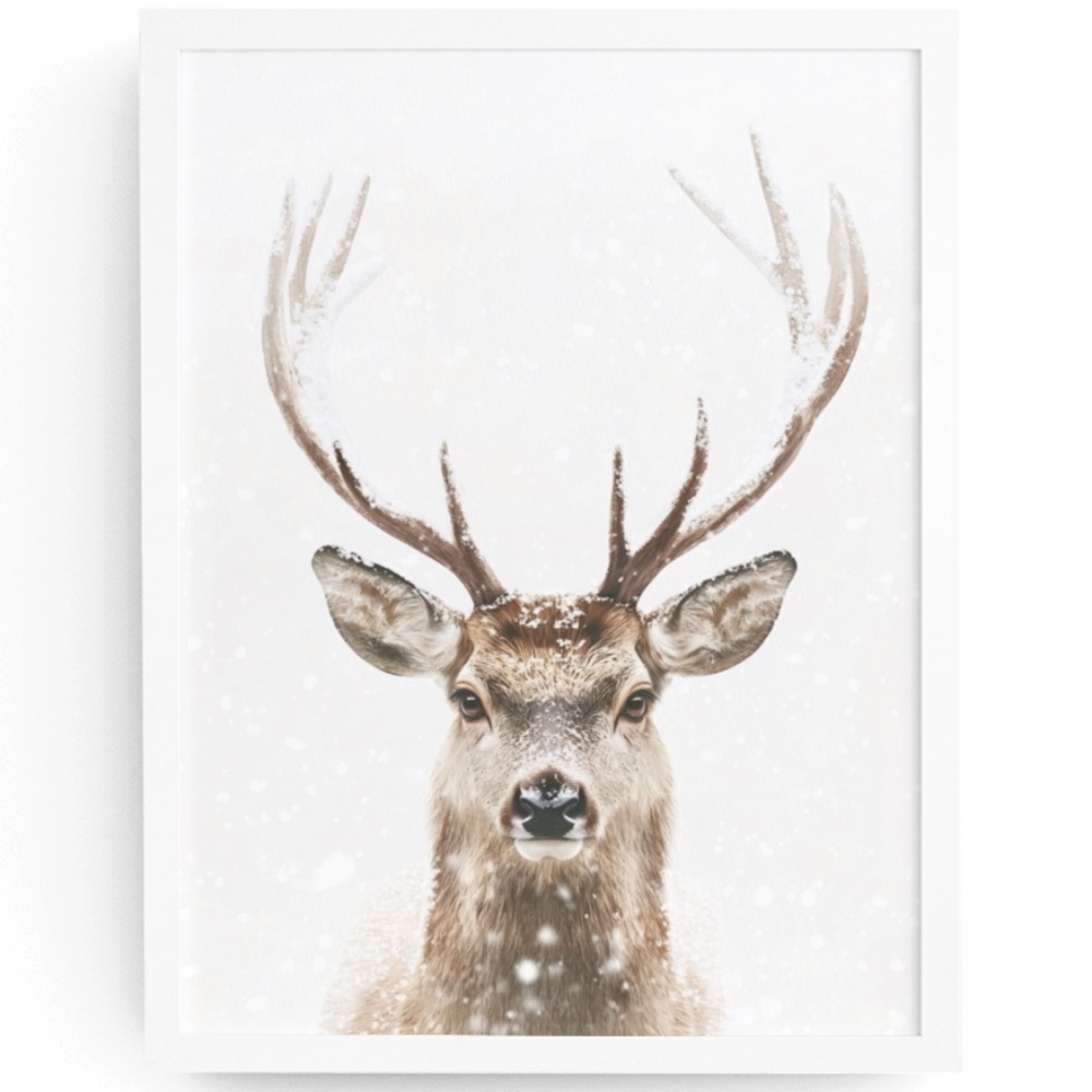 Deer Wall Art Print Poster Unframed - Watercolor Animal Print - Picture 1 of 8